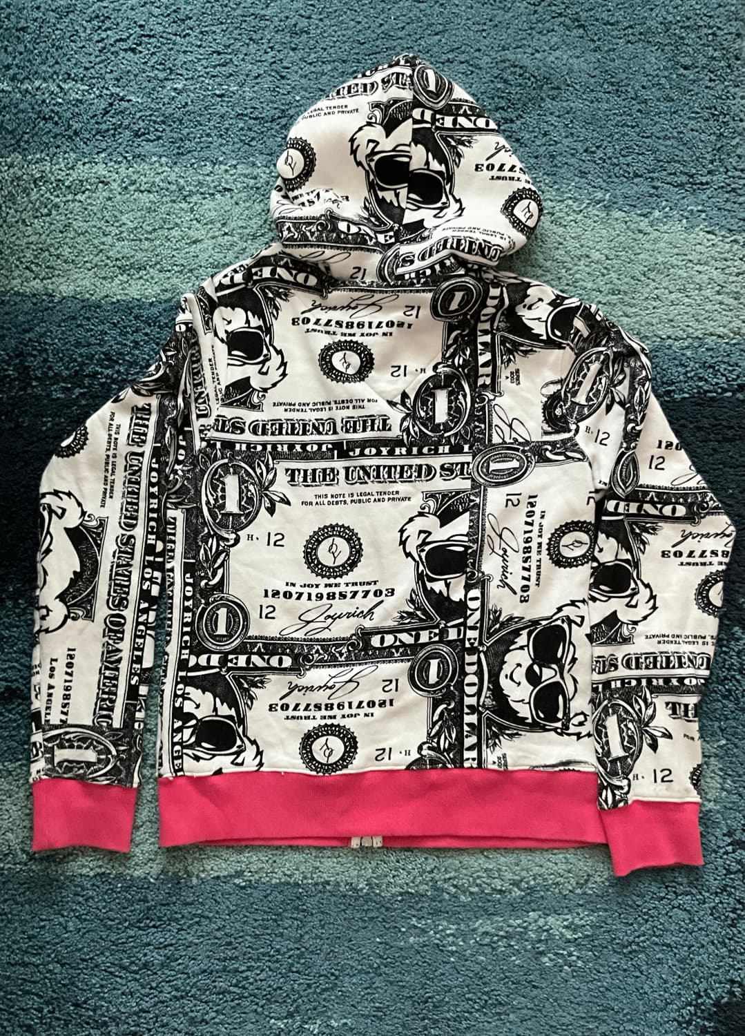 Joyrich Dollar Bill 프린트오버집업 y2k올드스쿨 후드집업 상품이미지3
