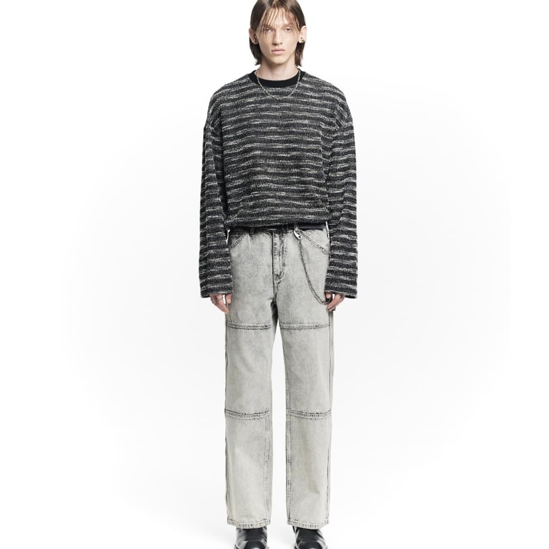 메종미네드 믹스드 부클 니트 롱 슬리브 상품이미지1