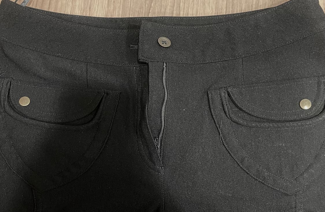 빈티지 셔링 세미부츠컷 블랙팬츠 상품이미지3