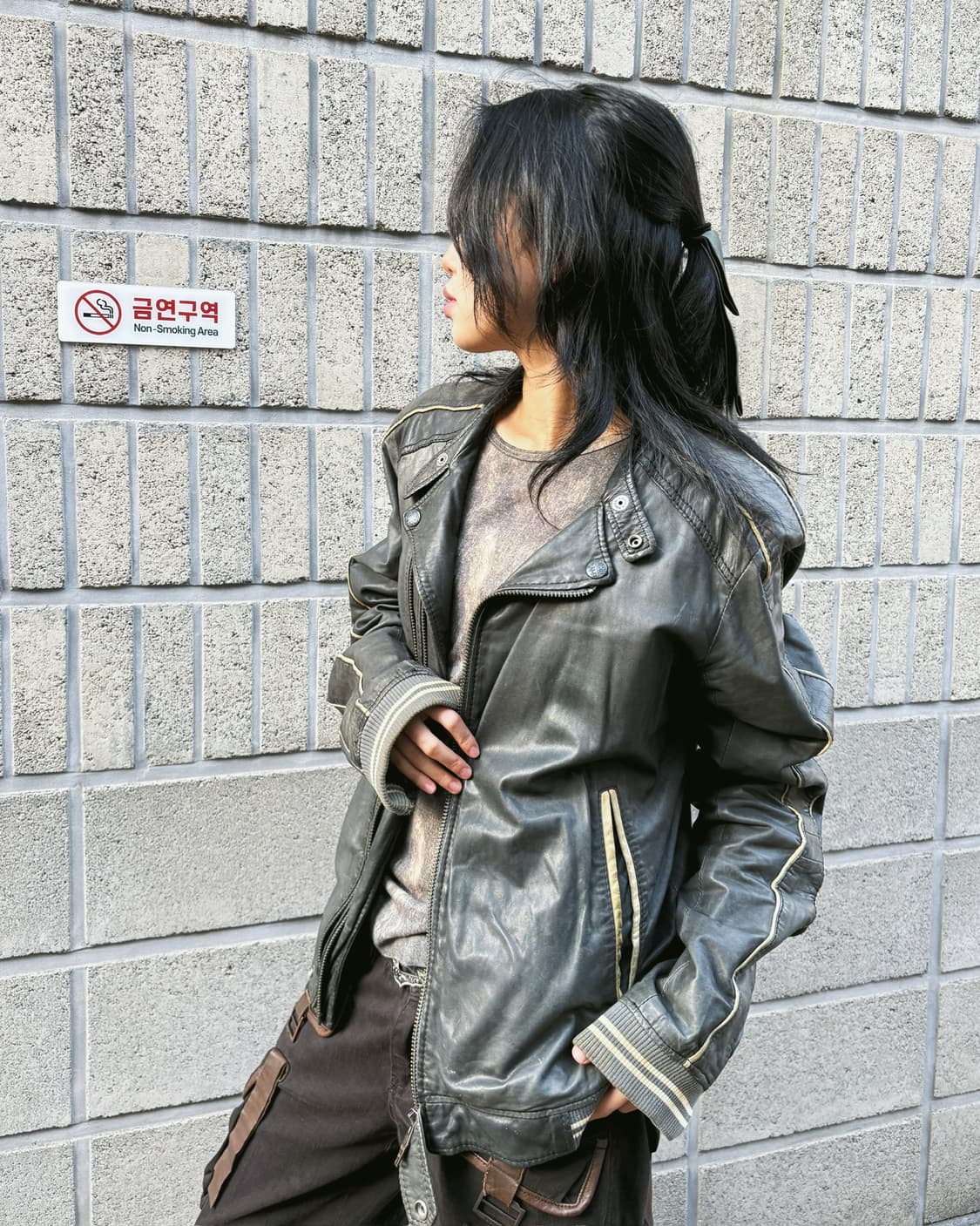 올드 디젤 그런지 리얼 레더 바이커자켓 상품이미지2