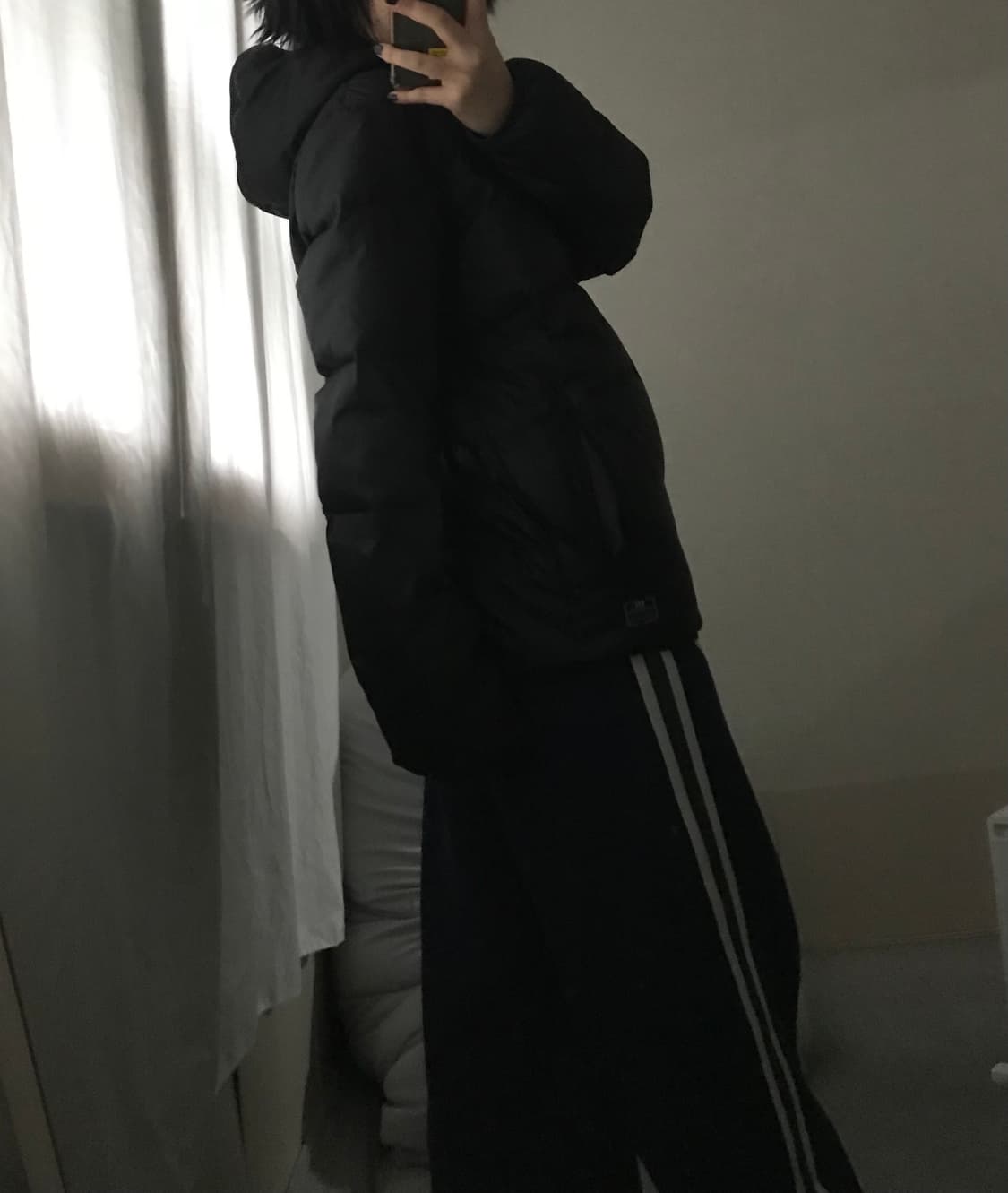 나이키 블랙 투웨이 후드 패딩 상품이미지4