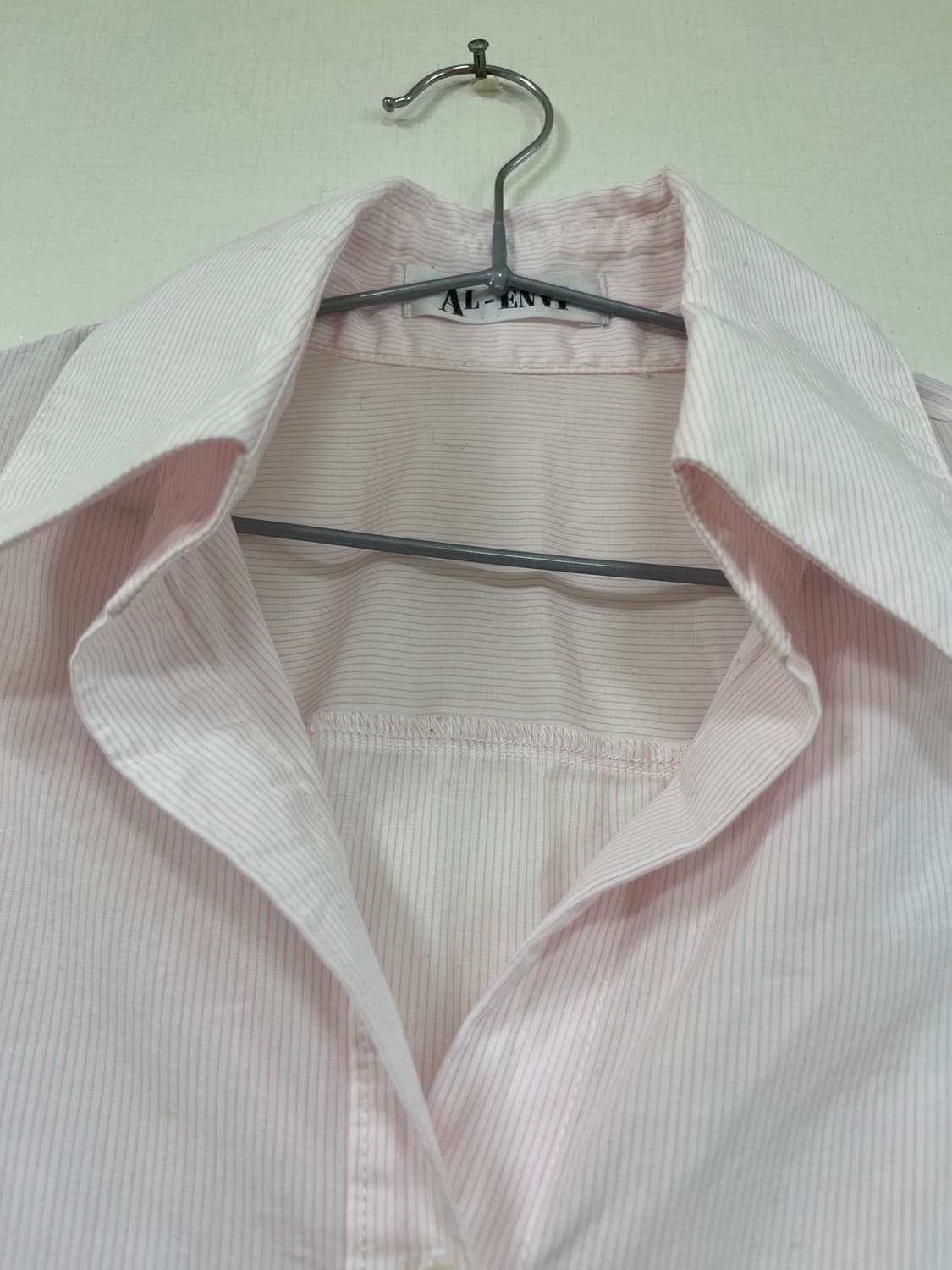 일본 빈티지 연핑크 스트라이프 셔츠 상품이미지6