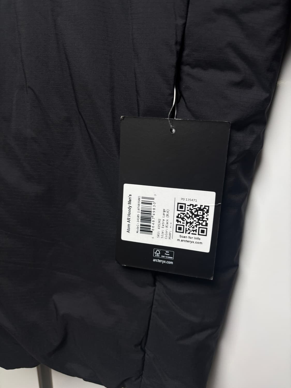 [새상품, XL] 아크테릭스 아톰AR 후디 블랙 상품이미지9