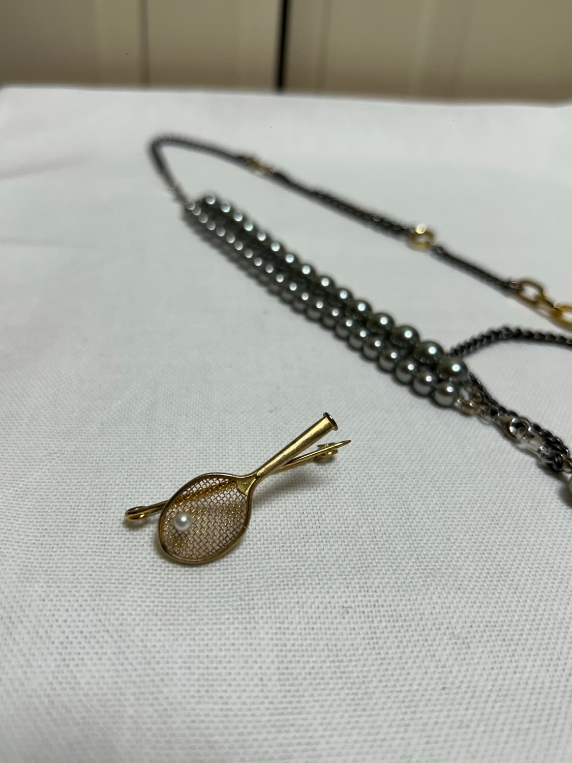 에스실 진주+테니스 브로치 목걸이 상품이미지5