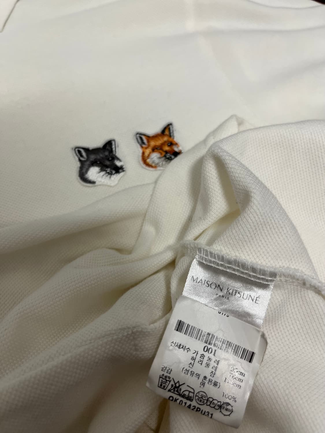 메종키츠네 더블폭스 폴로티 95 정품 상품이미지4