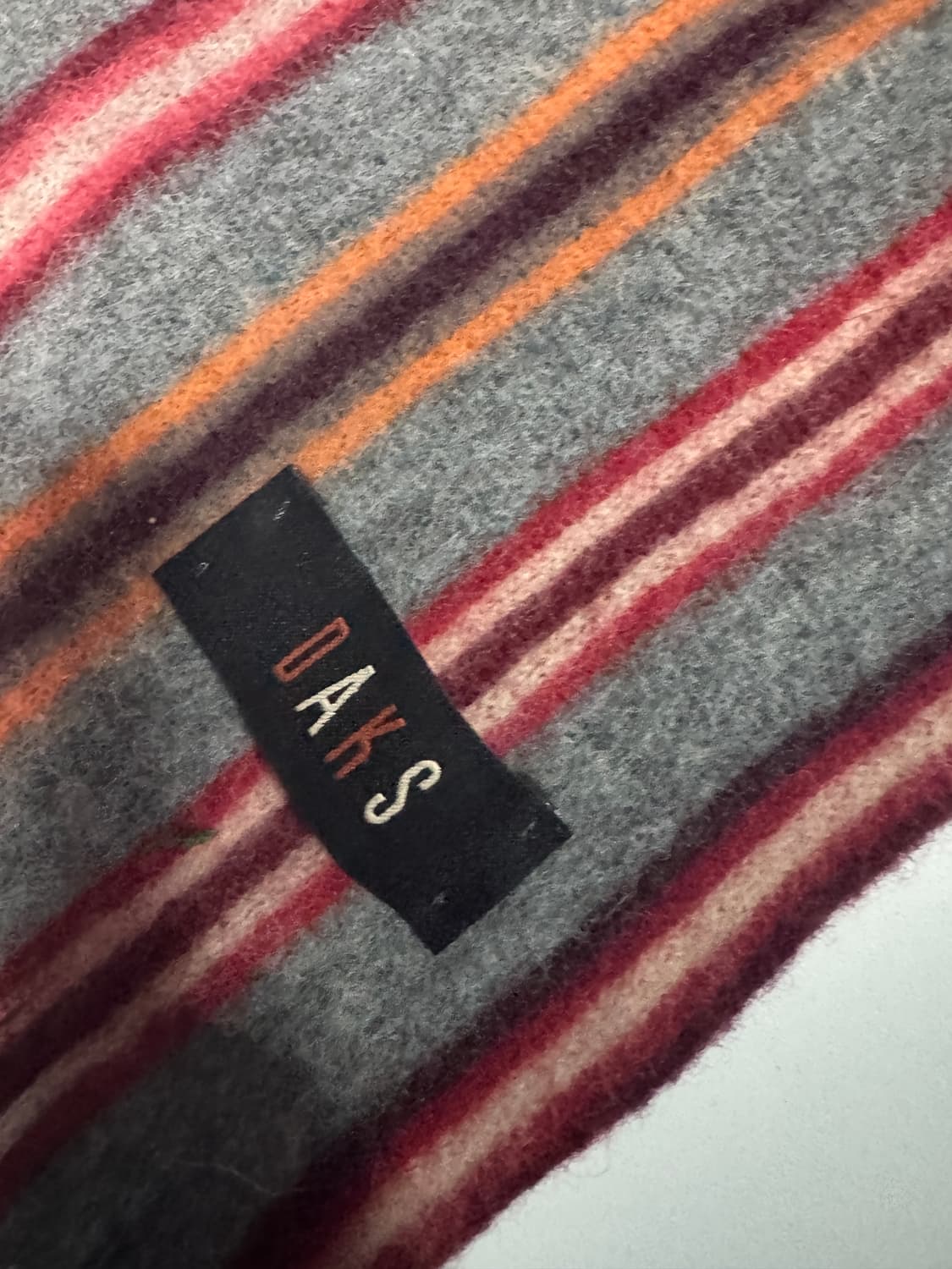 닥스 daks 독일 메이드 고급 스트라이프 비건 울 머플러 상품이미지3