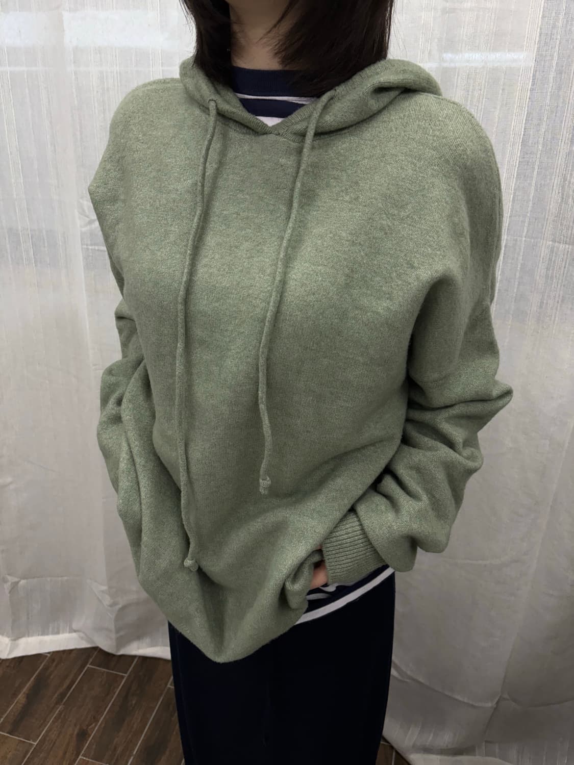 ZARA 자라 올리브카키 울니트 후드   상품이미지1