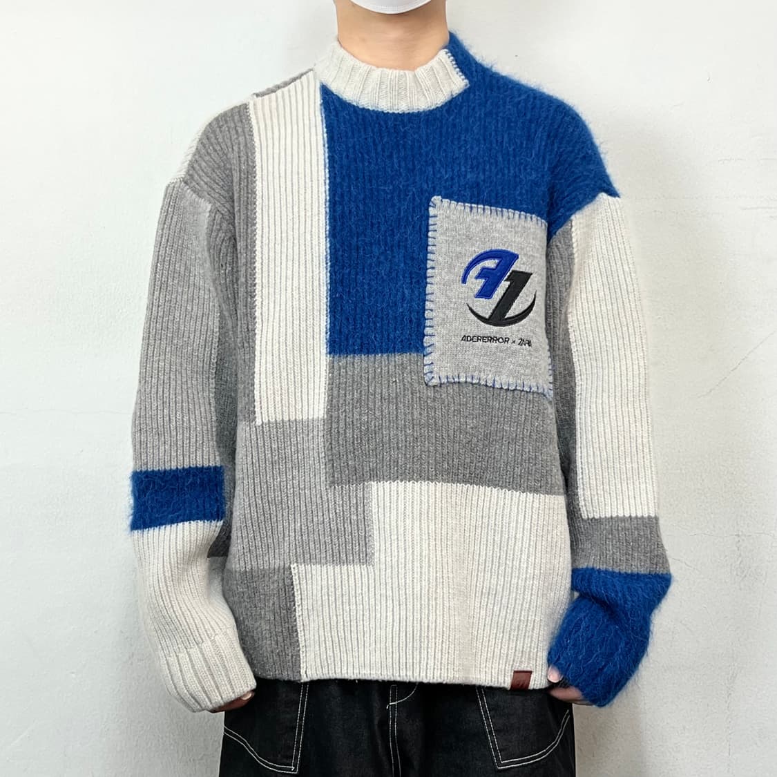 아더에러 x 자라 패치워크 오버사이즈 니트 스웨터 멀티컬러 상품이미지2