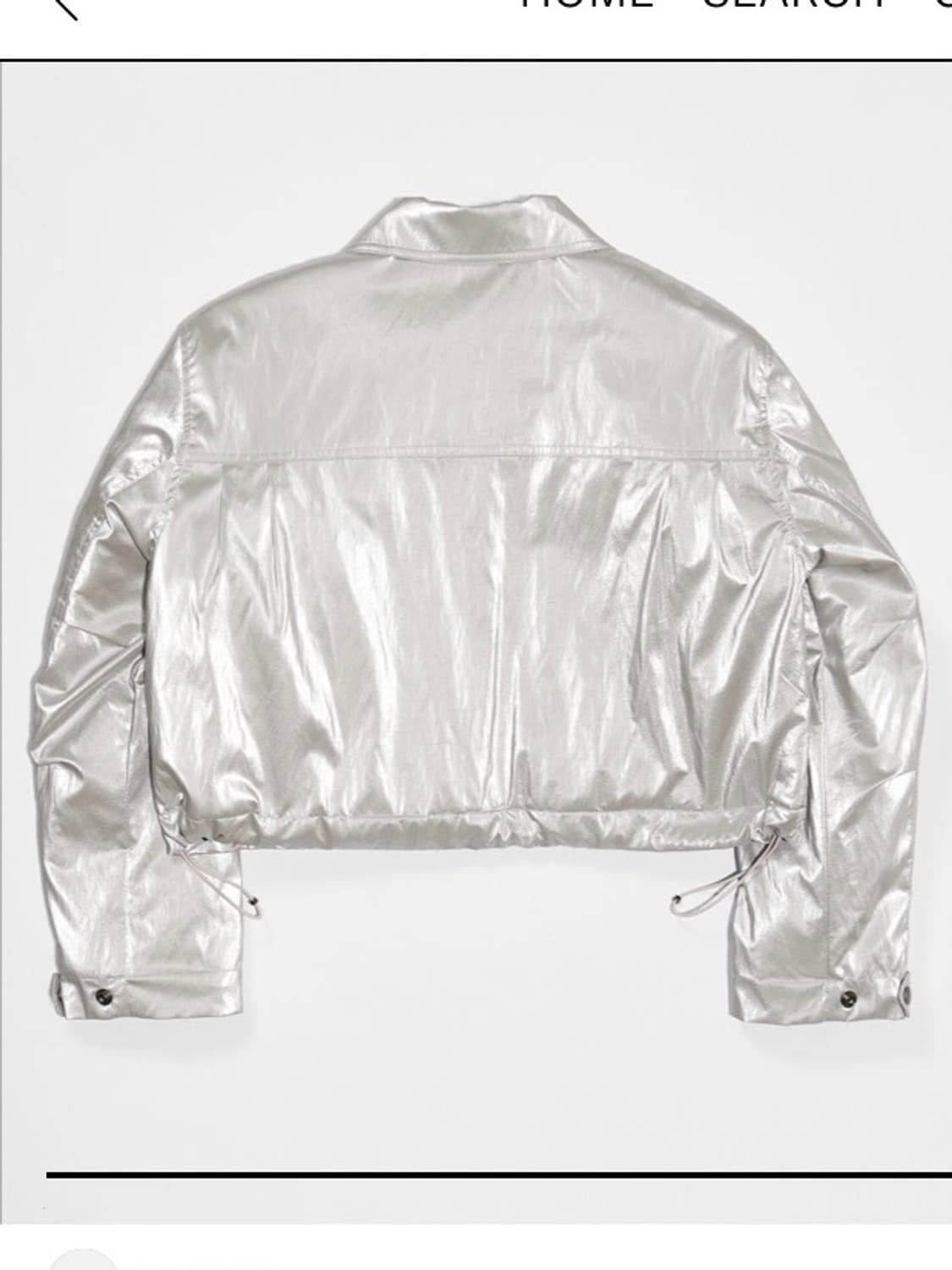 브루앙 퍼 카라 봄버 숏 자켓 실버 상품이미지4