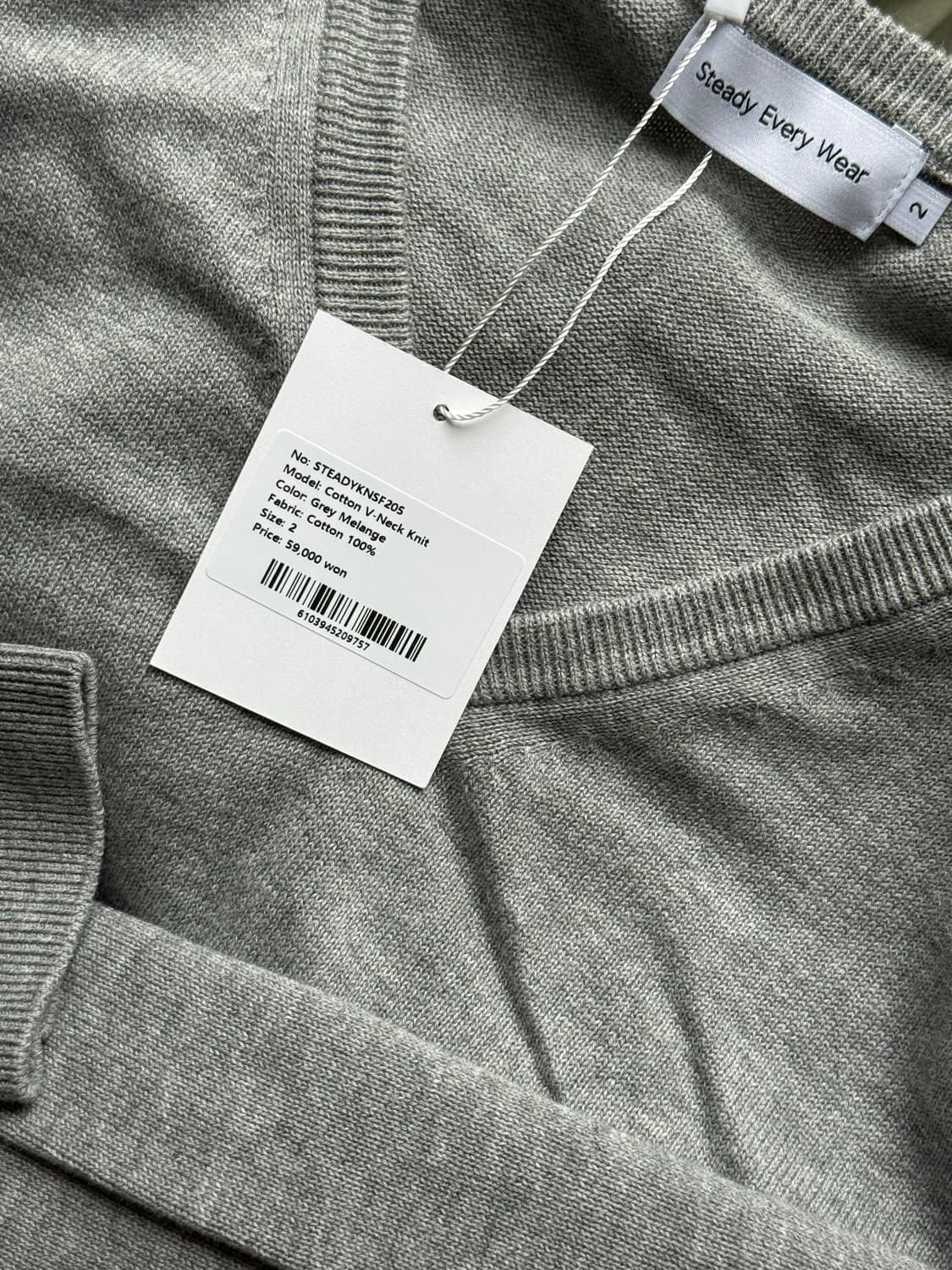 스테디에브리웨어 코튼 브이넥 2사이즈 상품이미지3