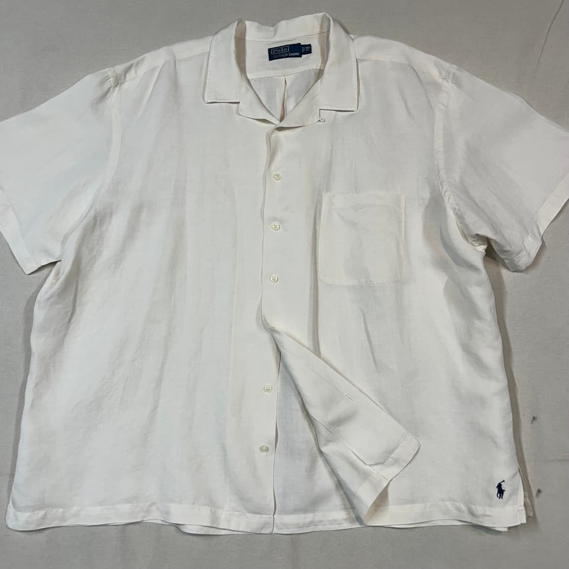 XXXL) 폴로 랄프로렌 빅사이즈 클래식 화이트 린넨 셔츠 상품이미지2