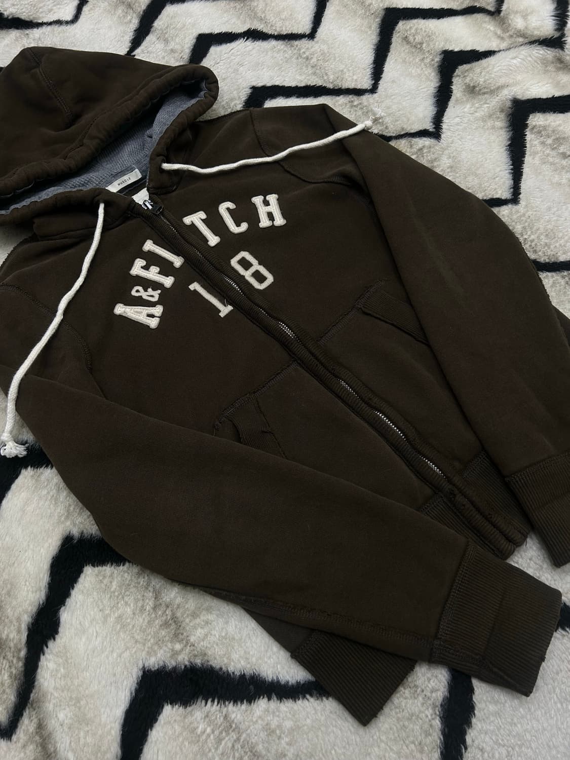 [S]아베크롬비 스펠아웃 그런지 후드집업/빈티지브라운/기모 상품이미지2