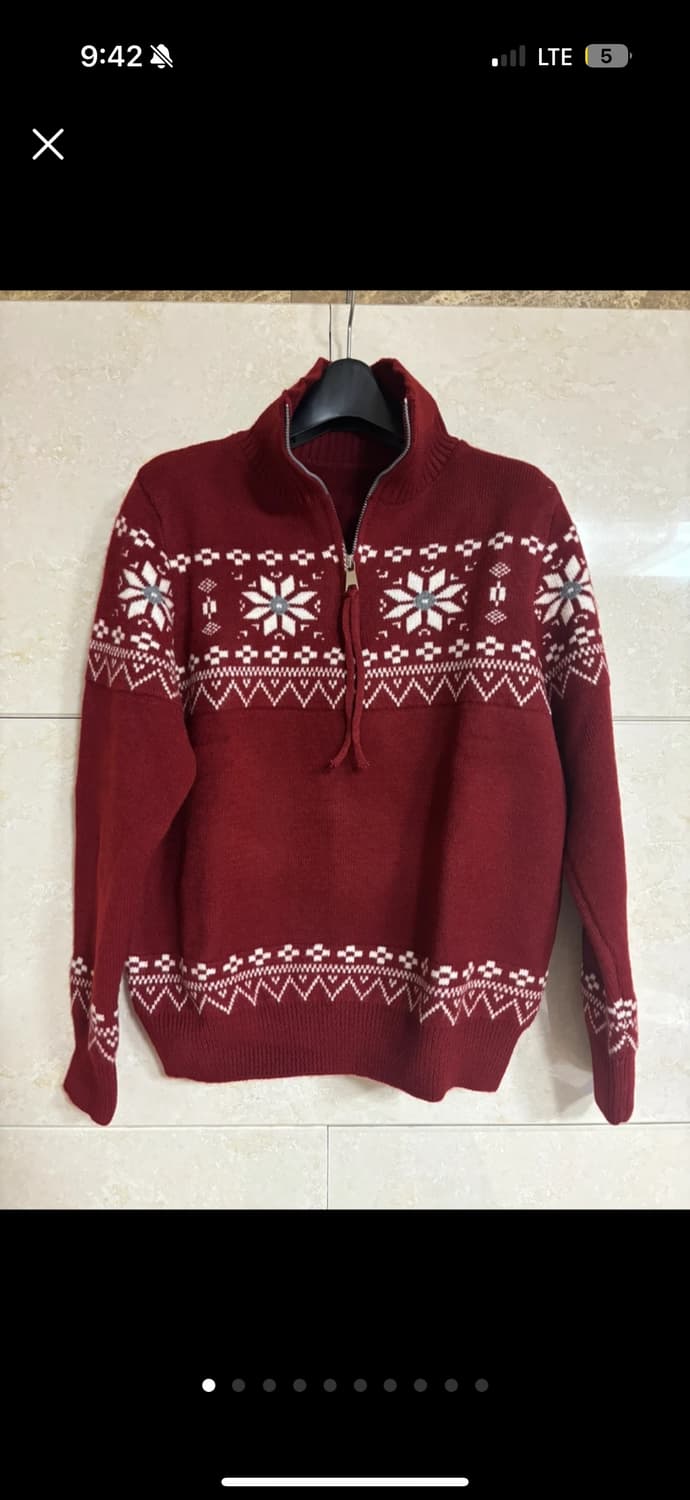 새상품) 노르딕 패턴 하프니트집업 상품이미지1