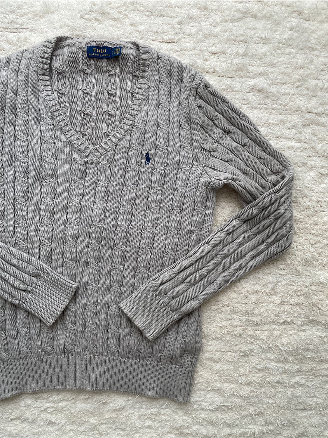 폴로 랄프로렌 네이비포니 그레이 꽈배기 니트 상품이미지3