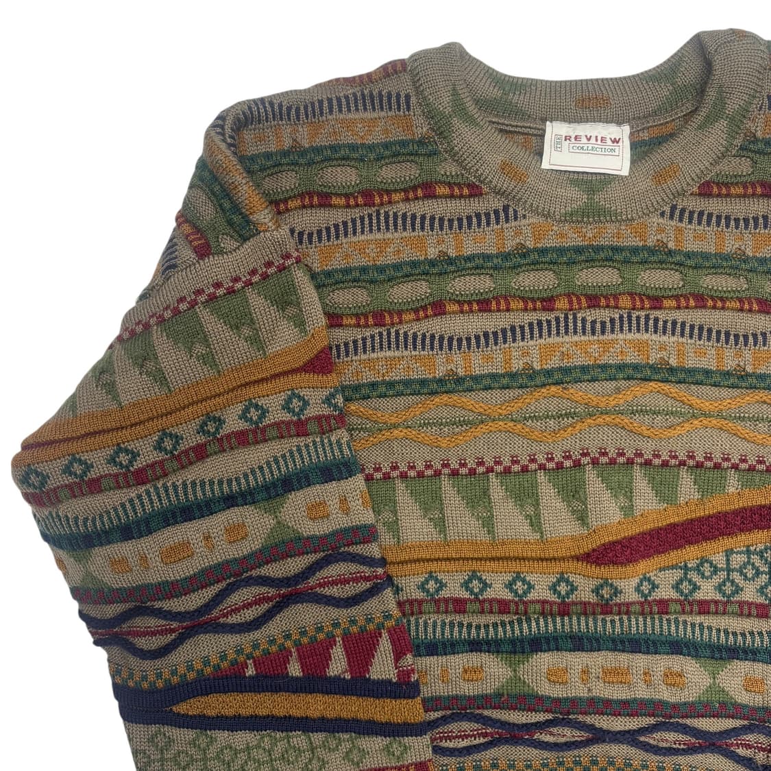 Australia 빈티지 멀티 패턴 울 니트 스웨터 L 상품이미지2