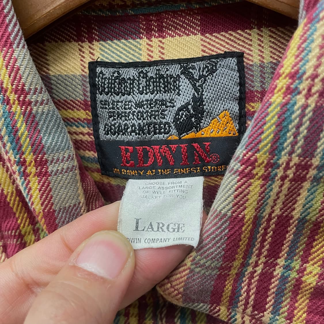 00s 에드윈 아웃도어 플란넬 체크 포켓 셔츠 N296 상품이미지7