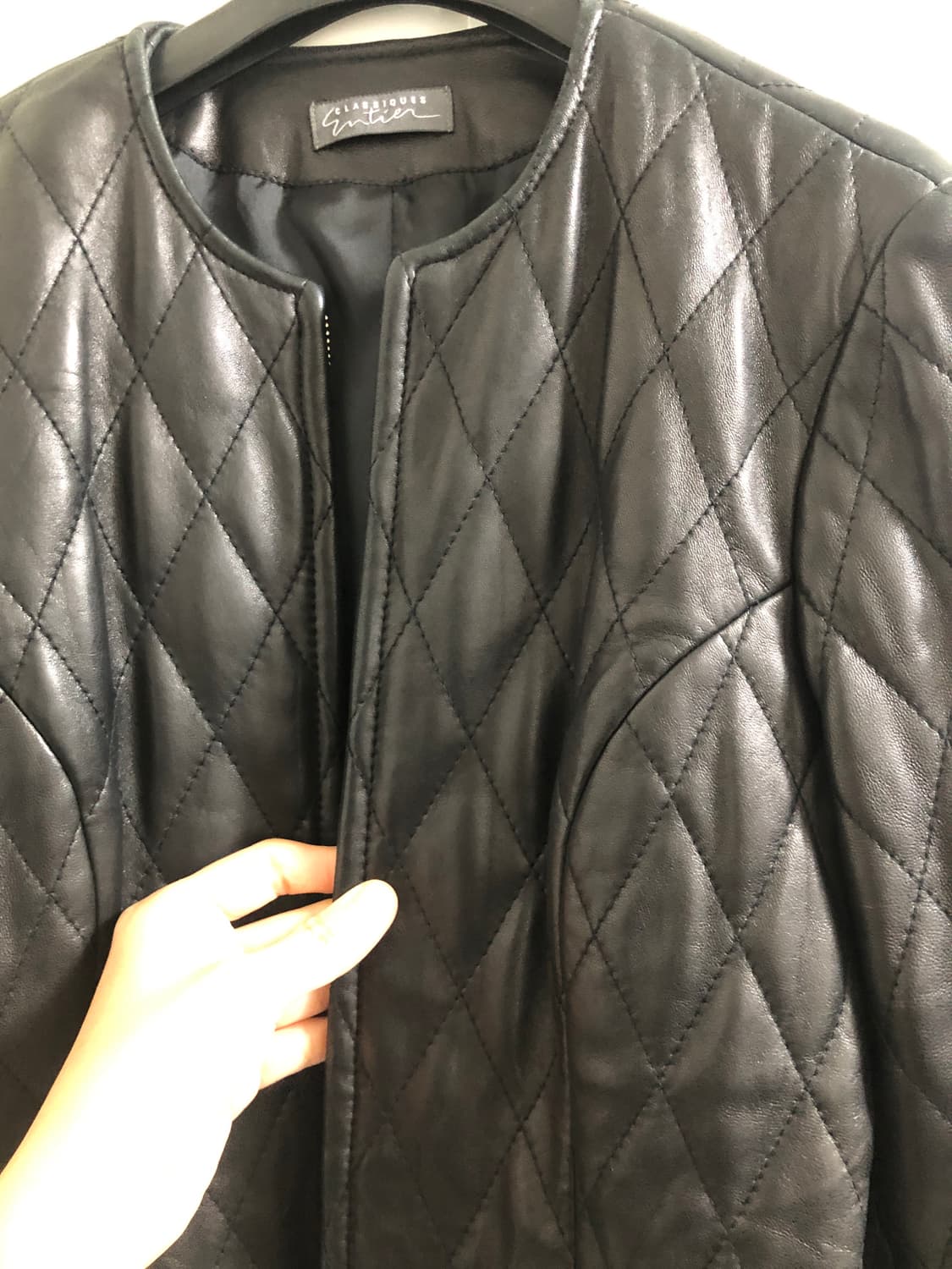 퀼팅 레더 자켓 상품이미지4