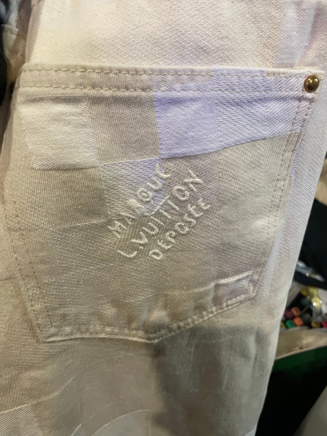 루이비통 다미에 스케이터 모티브 데님팬츠 34 상품이미지6