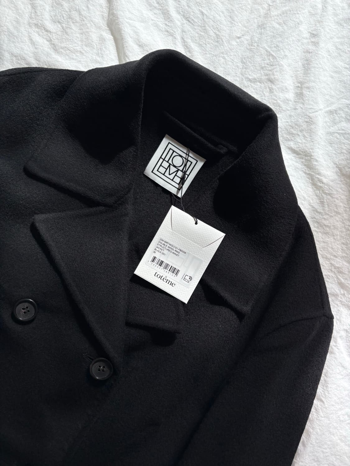 토템 울 하프 더블 코트 블랙 36 상품이미지2