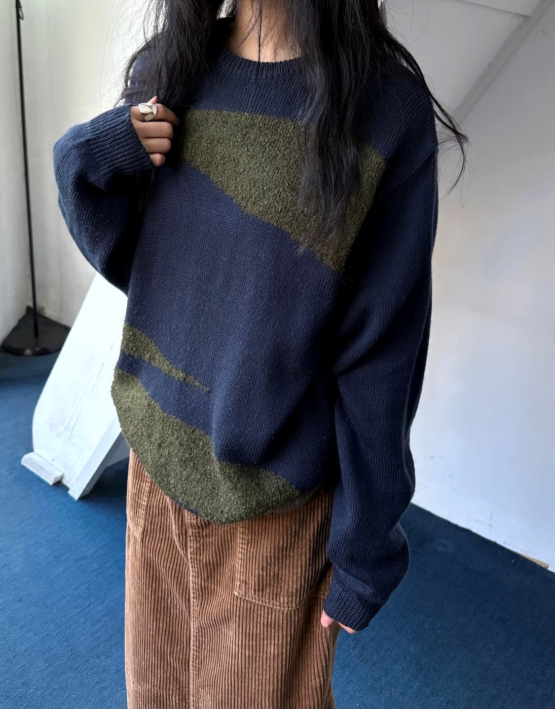 Boucle panel loose knit P/O 상품이미지7