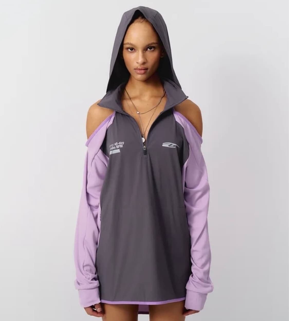 LEEY 리이 오프숄더 그레이 SPORTY OPEN SHOULDER 상품이미지1