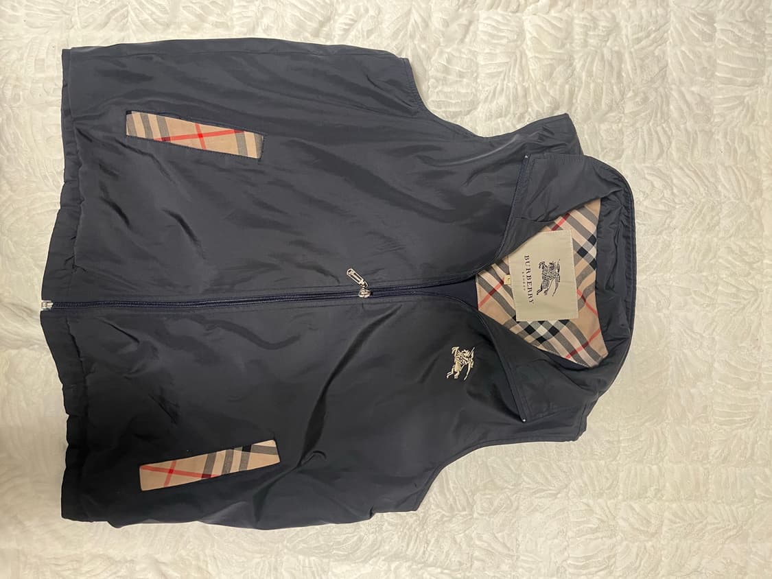 버버리 블랙 체크 베스트 조끼 상품이미지1