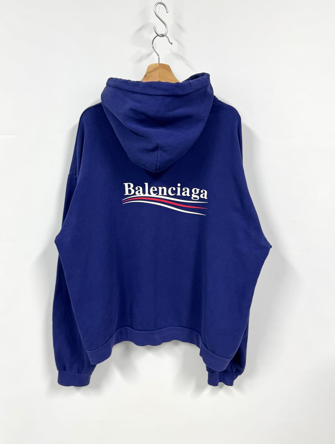 BALENCIAGA 발렌시아가 폴리티컬 캠페인 블루 후드 스웻셔츠 L 상품이미지2