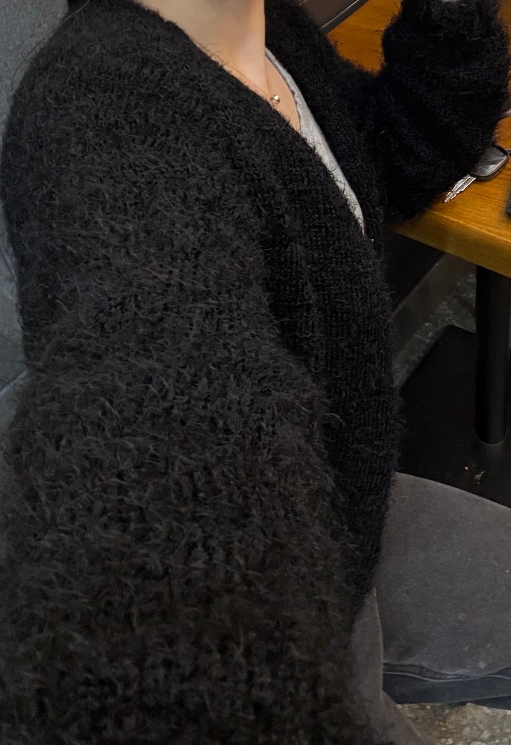 블랙가디건 앙고라느낌 (새제품) 상품이미지4