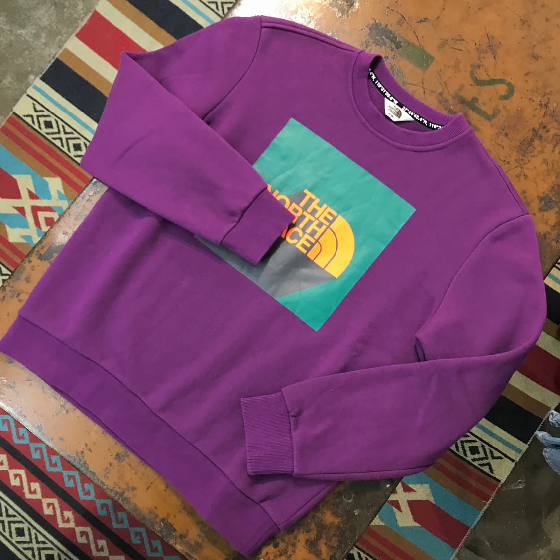 노스페이스 프린팅 퍼플 기모 스웨트셔츠 맨투맨 남성 105 사이즈 상품이미지2