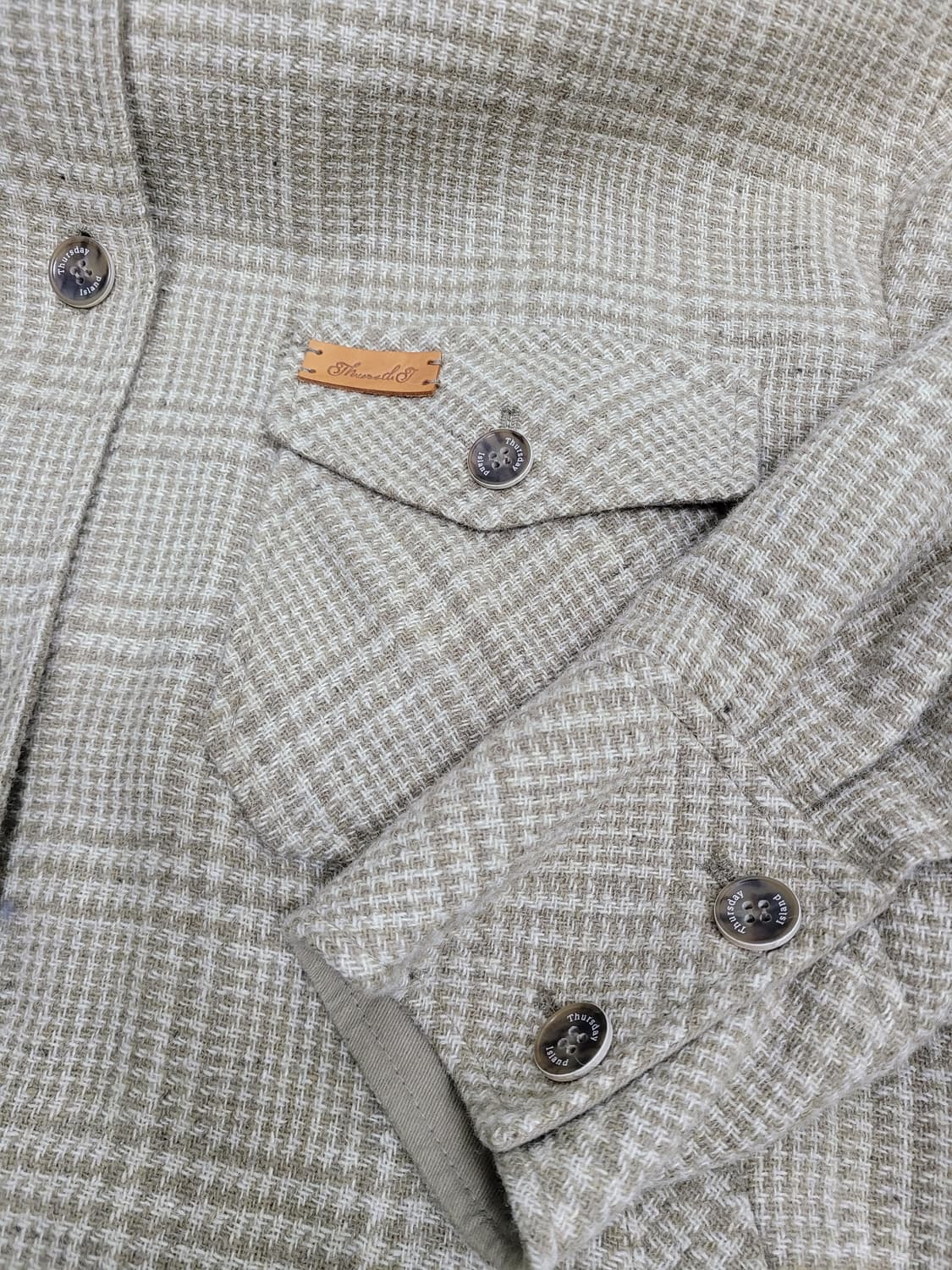 써스데이아일랜드 오버핏 셔츠형 울 후드 아우터 / 여 S (85-160) 상품이미지5