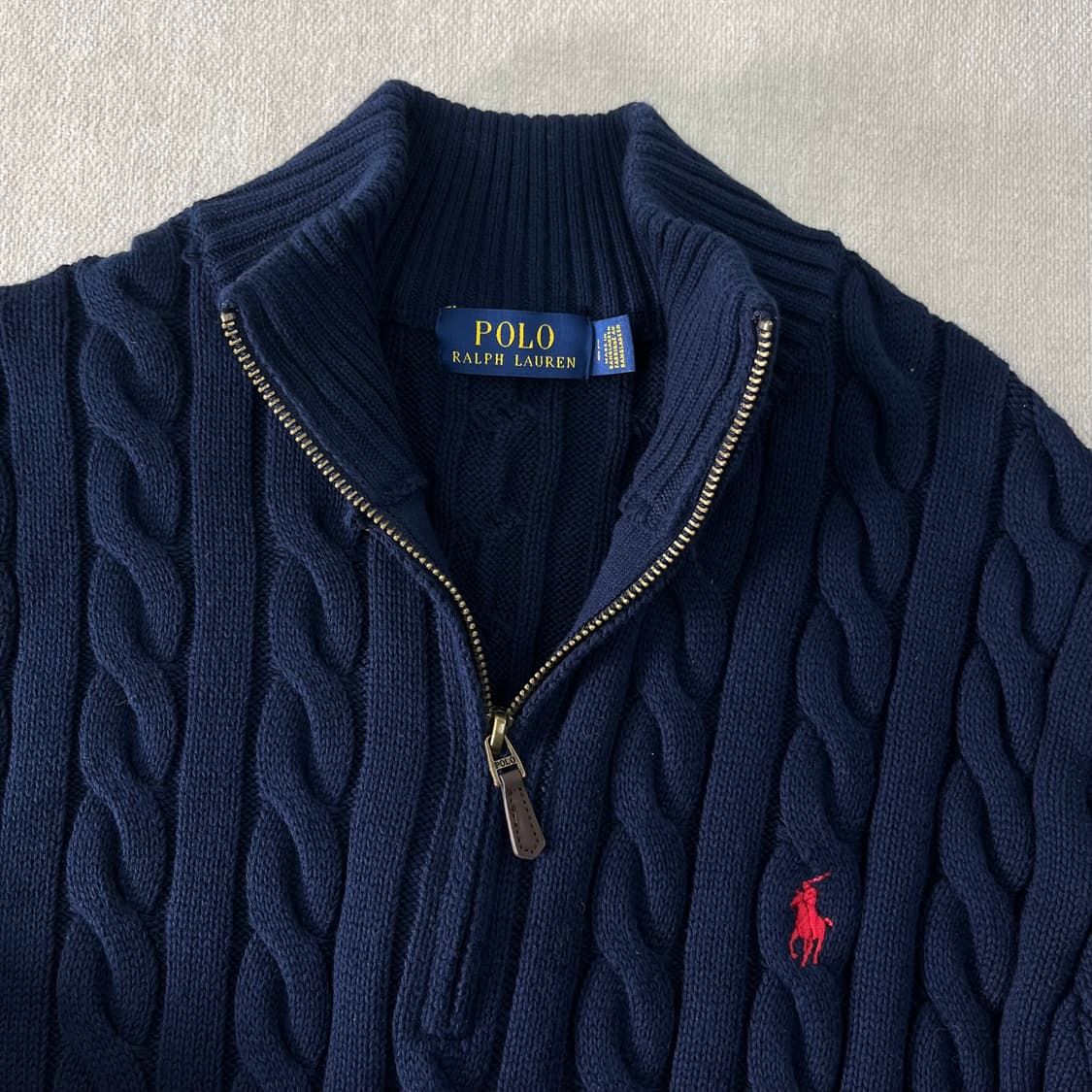 100 폴로랄프로렌 신형 꽈배기 반집업 니트 상품이미지2