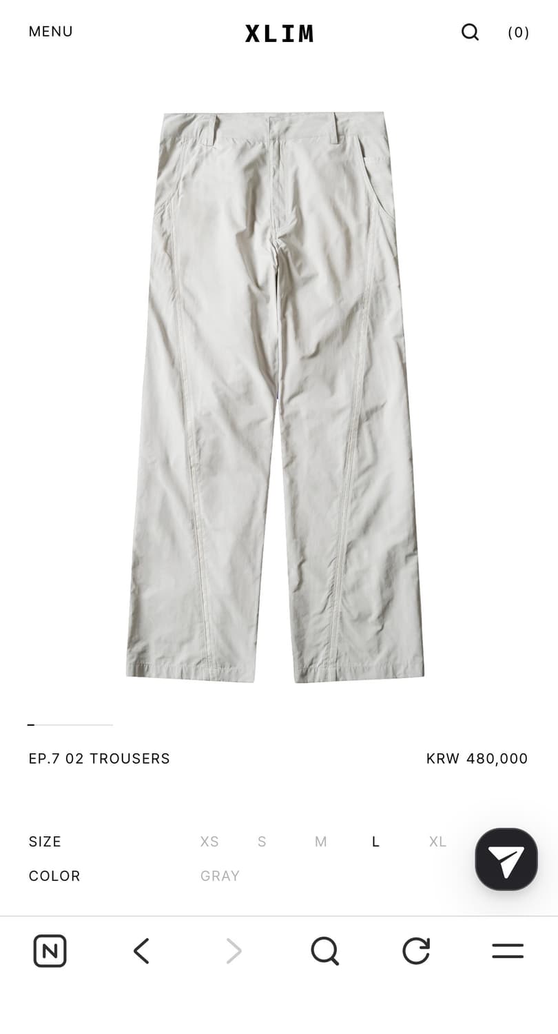 XLIM EP.7 02 TROUSERS (새상품) 상품이미지1