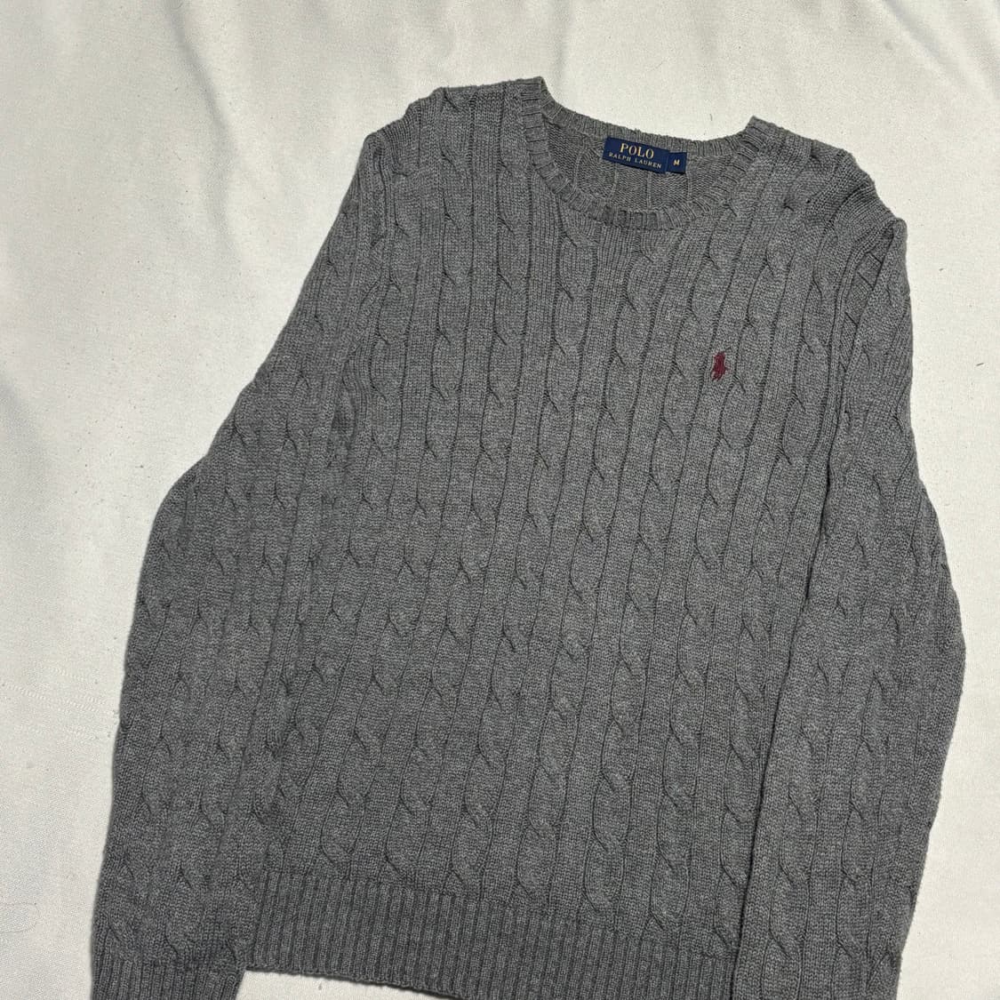 M 폴로랄프로렌 그레이 케이블 니트 상품이미지1