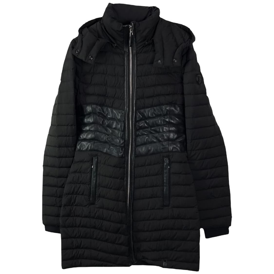 [루드삭] 오리털 덕다운 후드 롱 패딩 블랙 P01172 상품이미지2