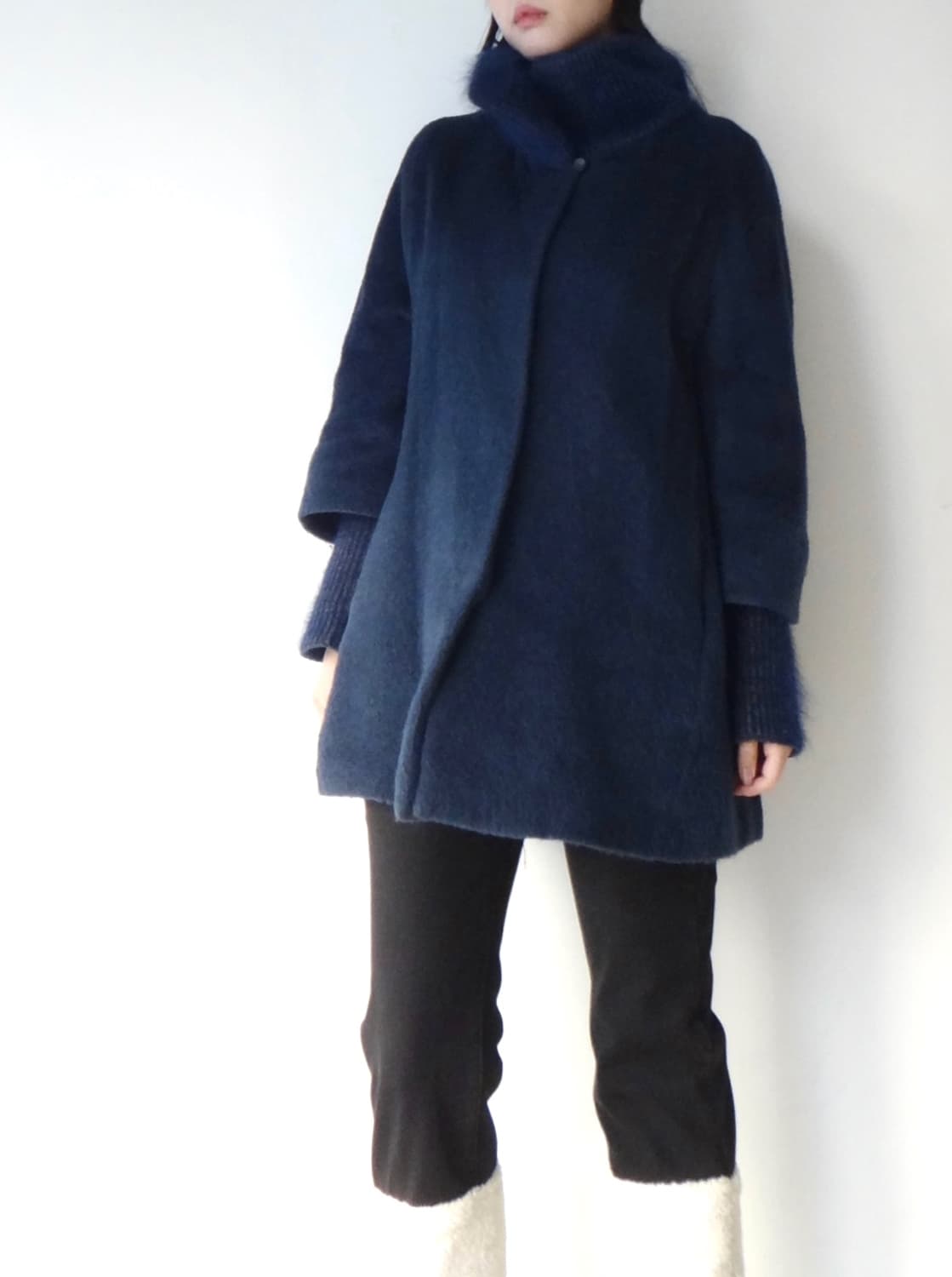 EMCEE blooming alpaca coat / navy 상품이미지9