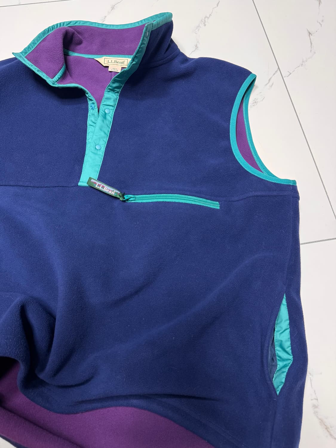 [L] 빈티지 엘엘빈 후리스 베스트 조끼 상품이미지3