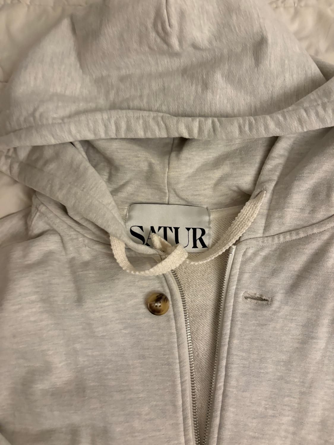 세터 테오 코튼 올 데이 후드 집업 멜란지 아이보리 m사이즈 상품이미지3