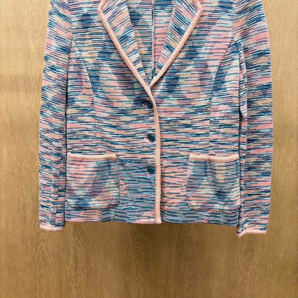 미쏘니 테일러드 자켓 핑크 파이핑 패치 포켓 디테일 핑크 상품이미지5