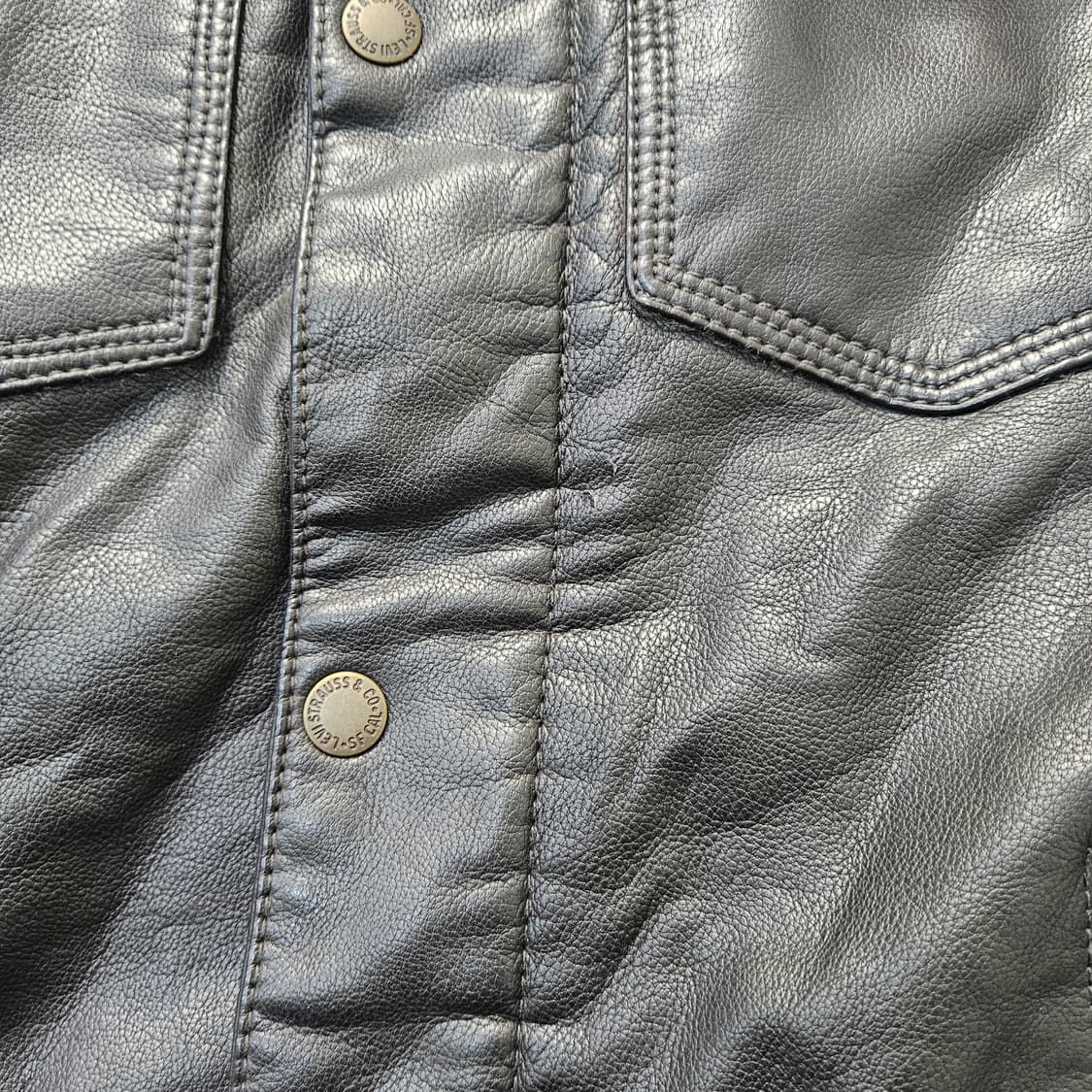 M 리바이스 쉐르파 카라 가죽 트러커자켓 0401Y 상품이미지6