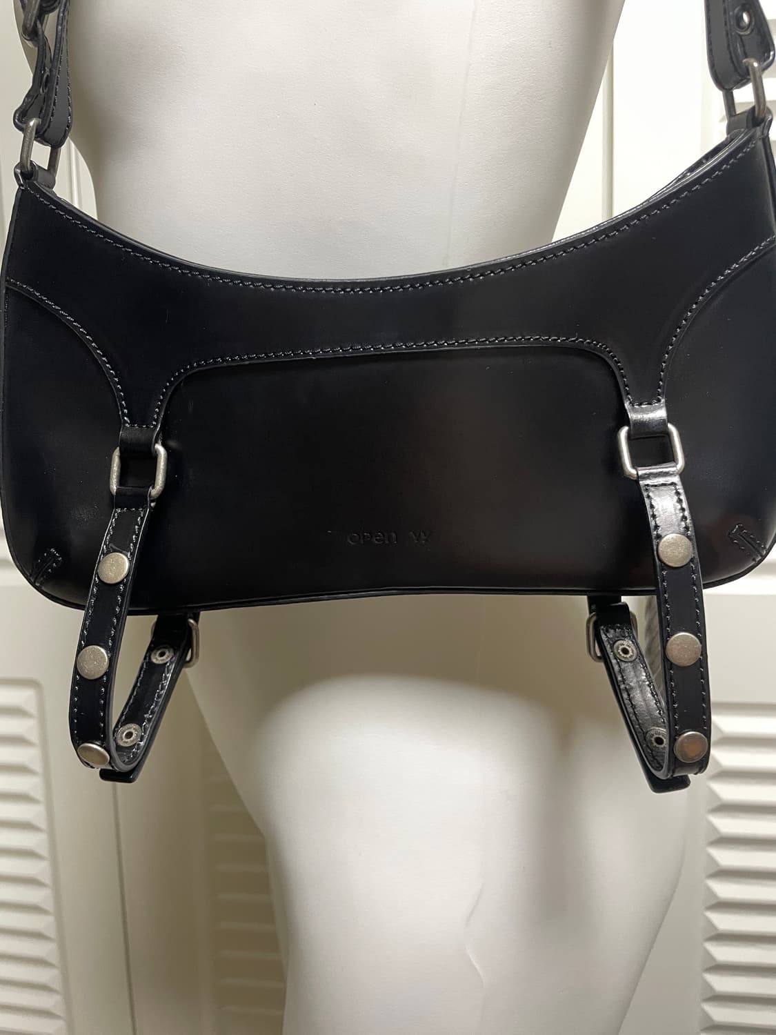 Open Yy Garter Belt Leather Bag Black 상품이미지4