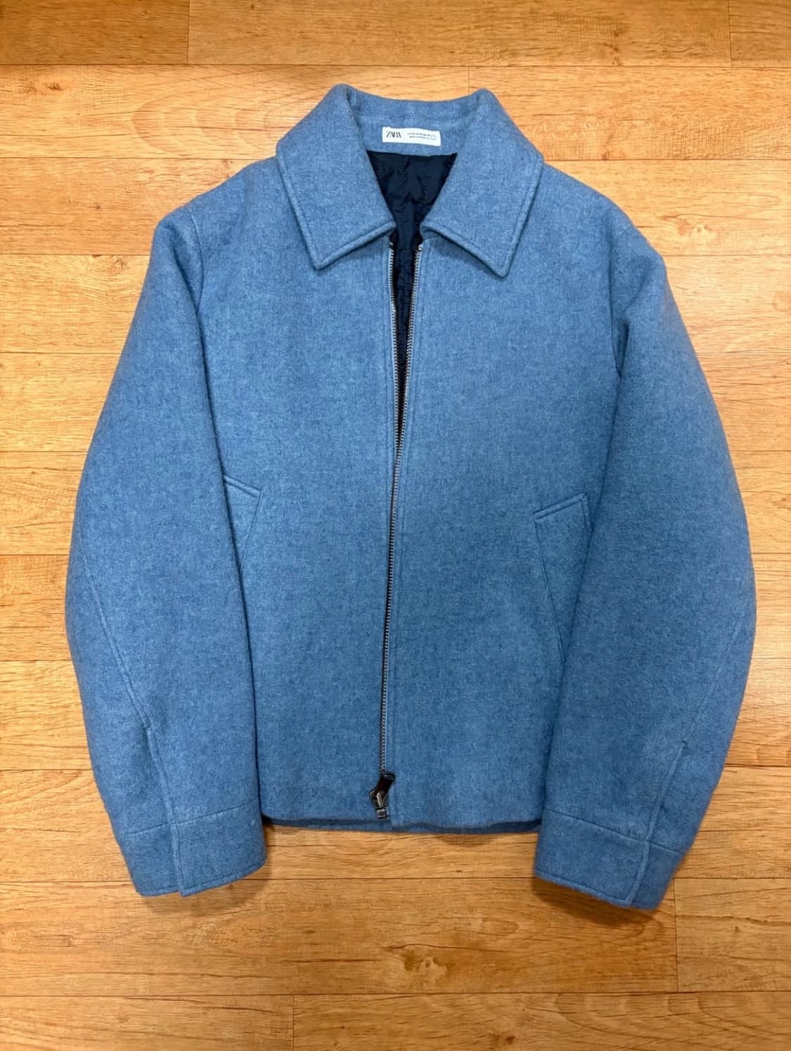 자라 울 자켓 M 하늘색 상품이미지1