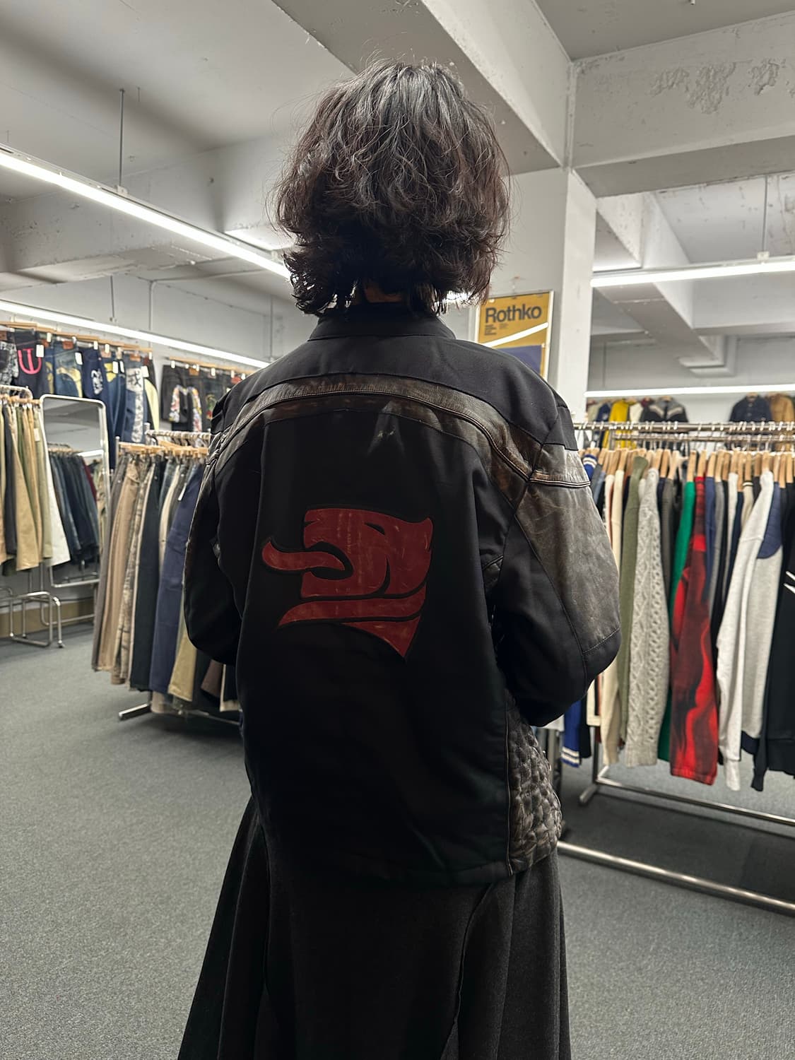 M)b.b.Miles 빈티지 가죽패치 스포츠바이커 자켓 상품이미지2