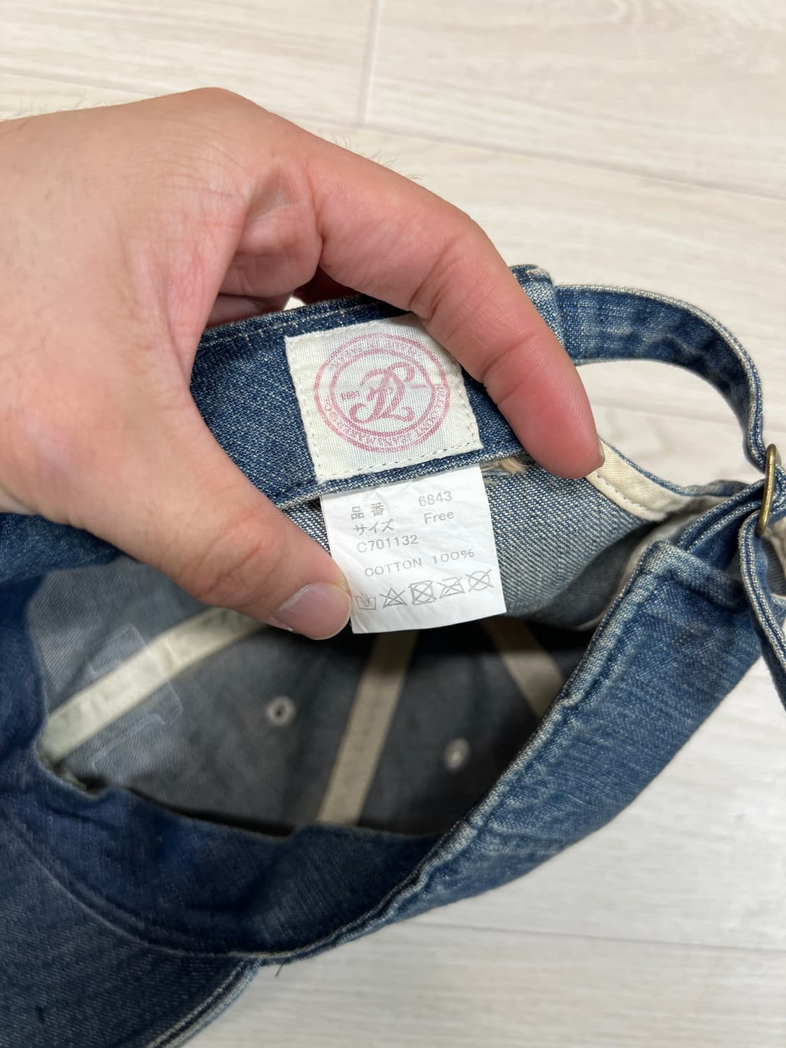 택포11) 풀카운트 6843hw 워싱 데님 볼캡 상품이미지4