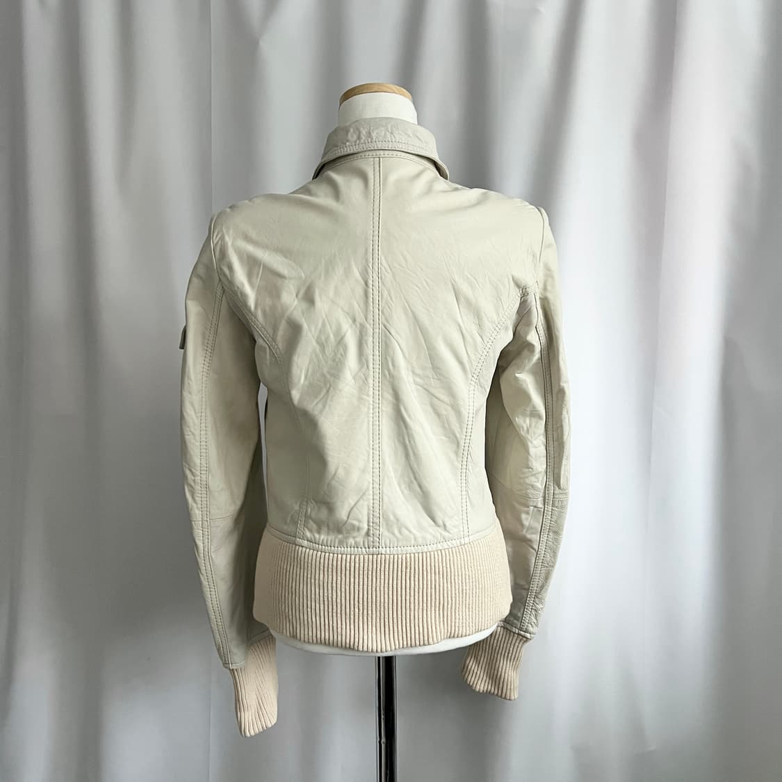vintage cream leather blouson 상품이미지3