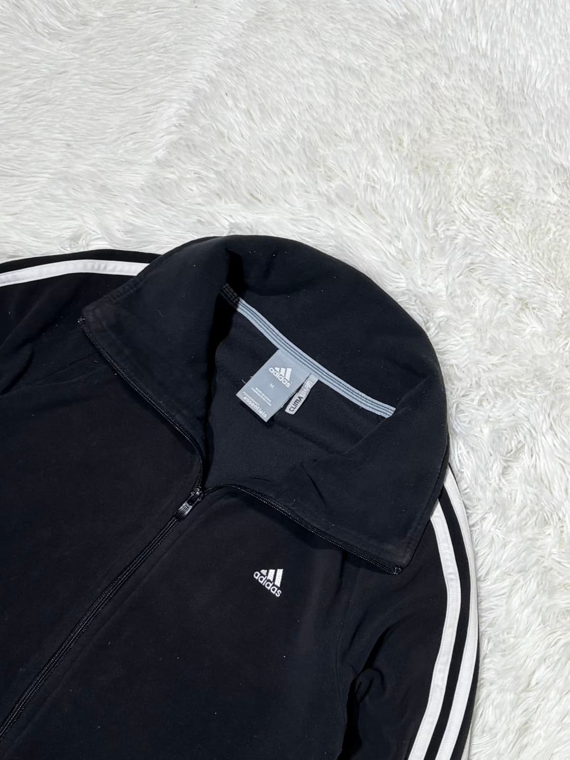 아디다스 블랙 삼선 플리스 집업 상품이미지6