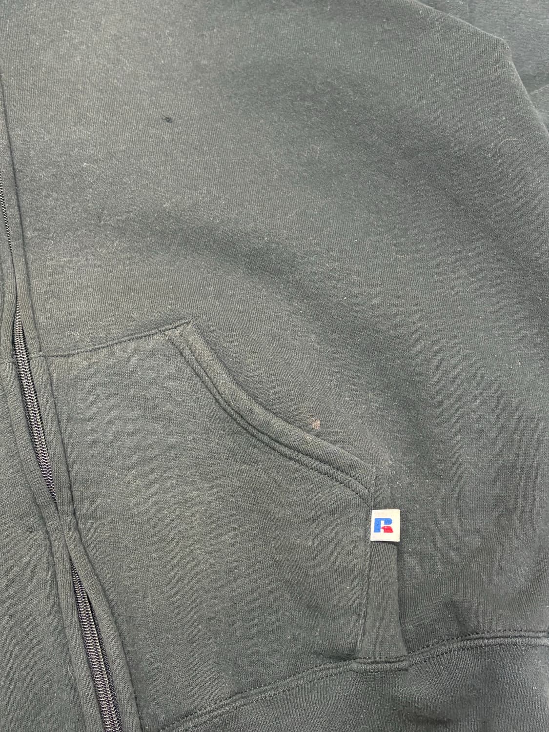 90s 빈티지 러셀 후드집업 블랙 상품이미지4