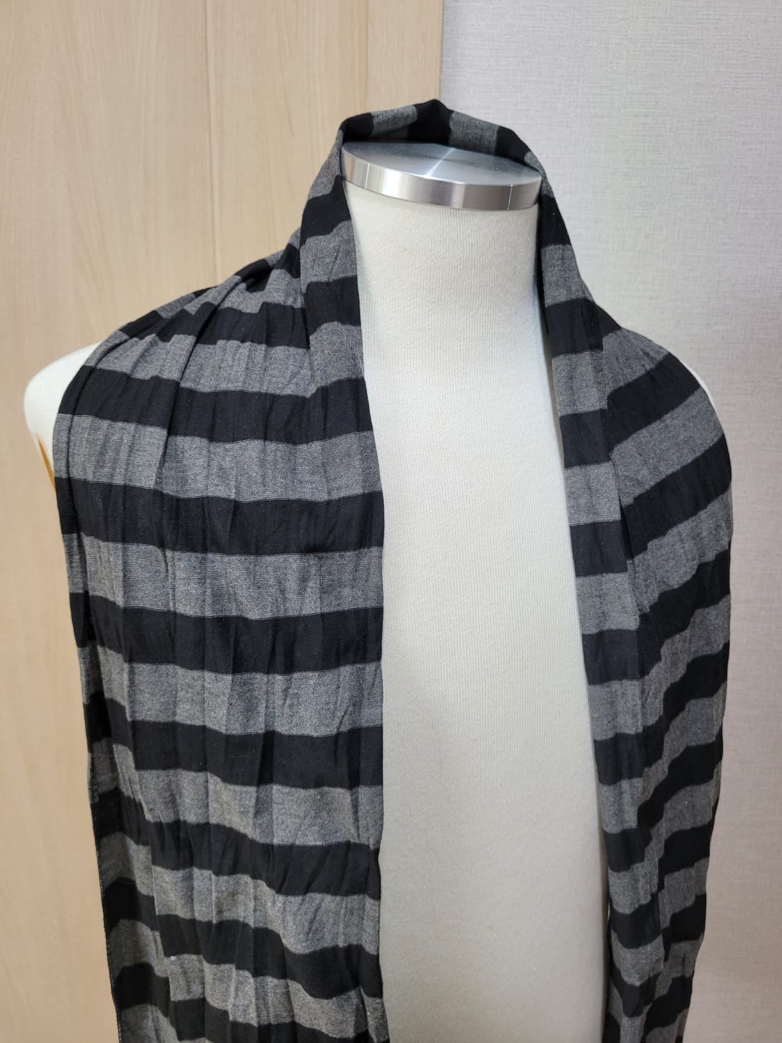 테이트 TATE 스트라이프 머플러 블랙/그레이 상품이미지8