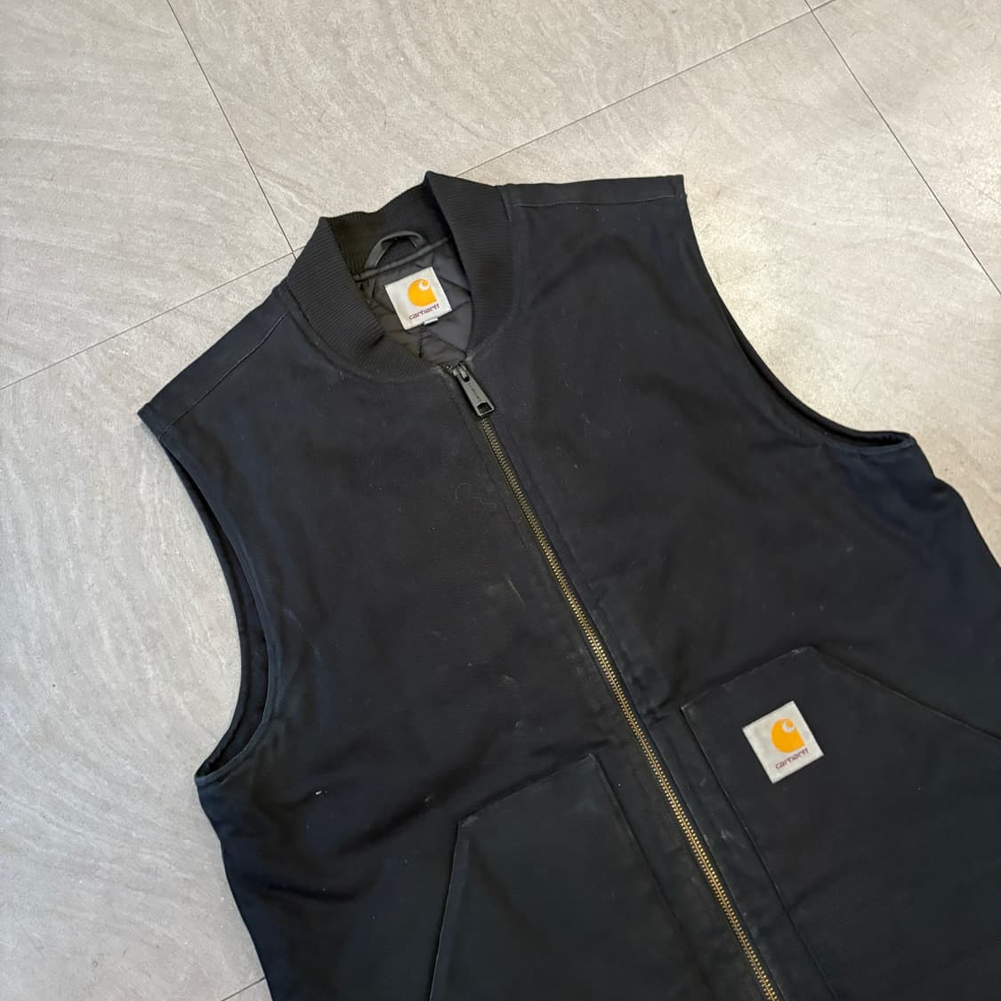 칼하트 정품 덕 캔버스 블랙 조끼 상품이미지2