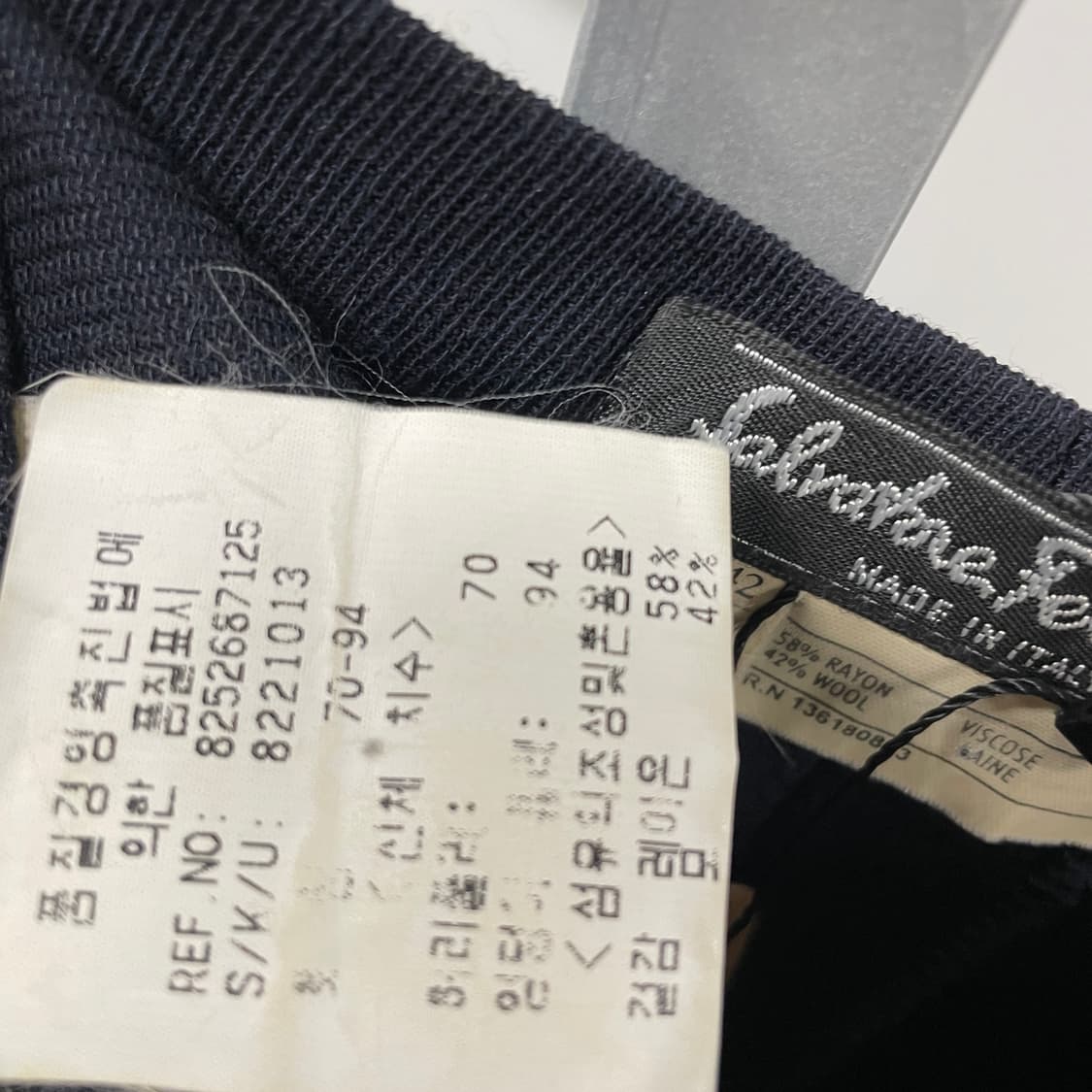 페레가모 네이비 슬랙스 38(W) 상품이미지6