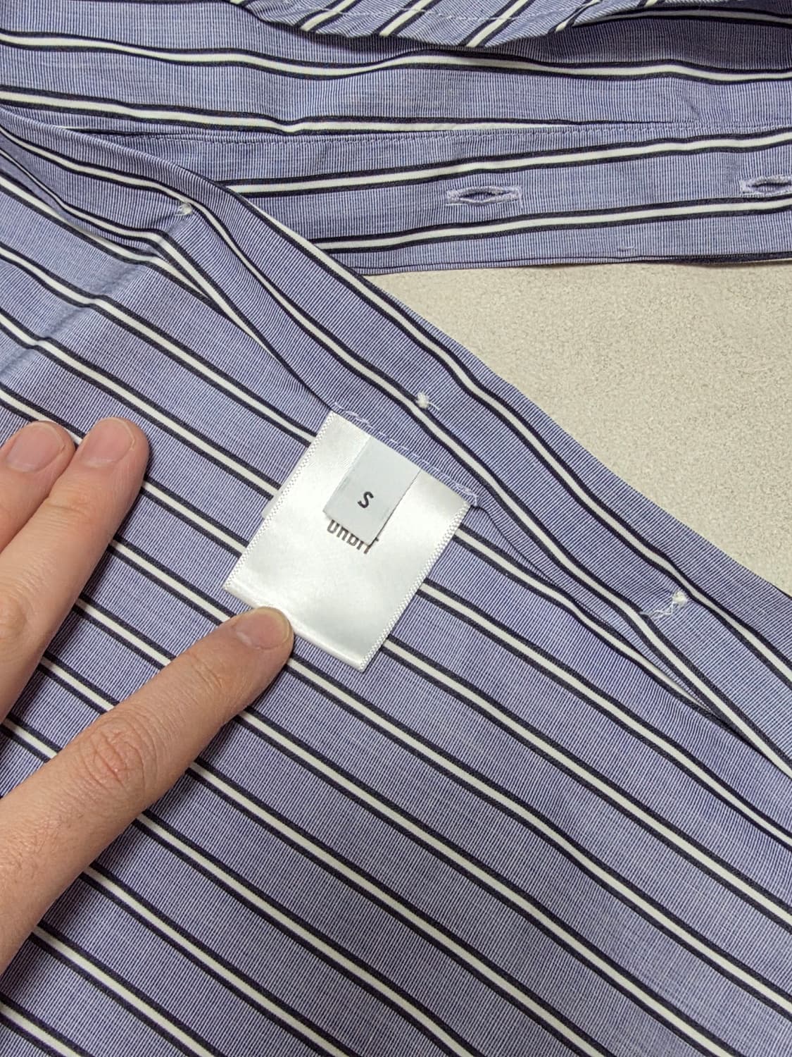 스트라이프 오버핏 셔츠 (S, 100-105) 상품이미지3